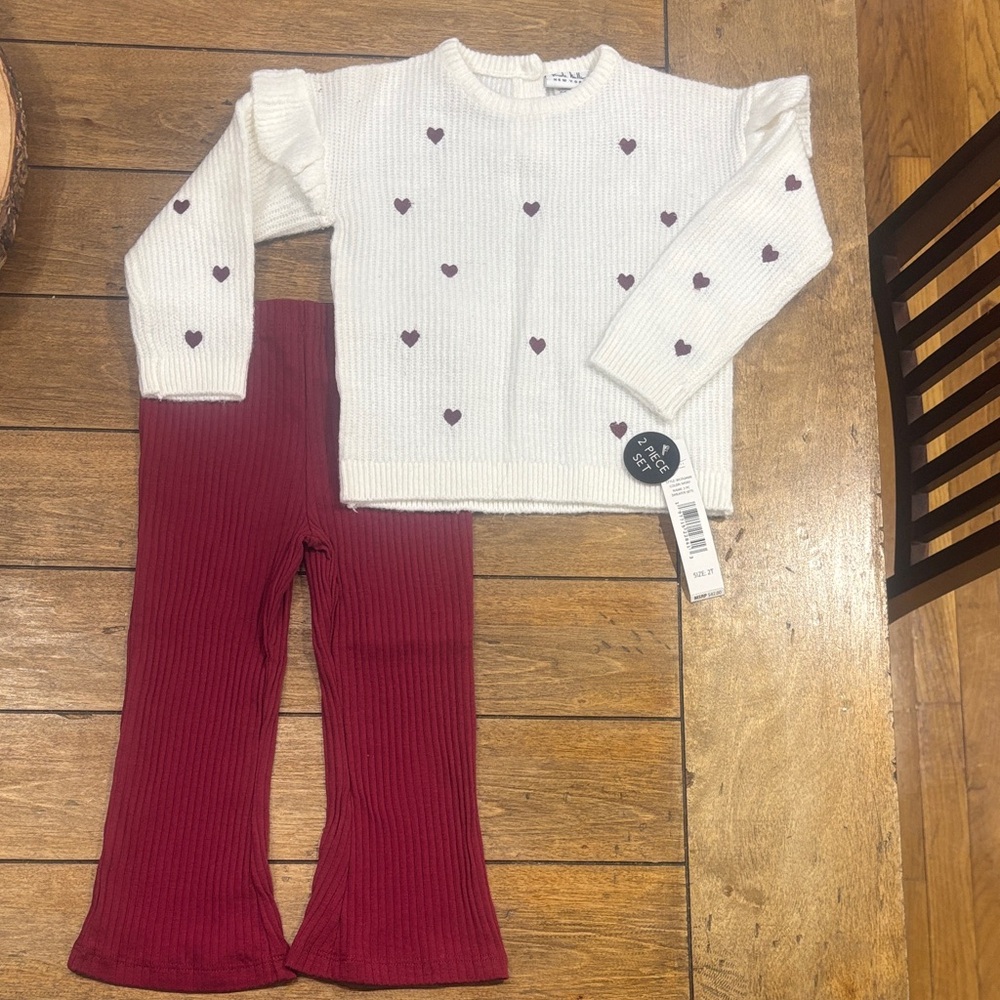 Nicole Miller White and Red Kids Matching Set